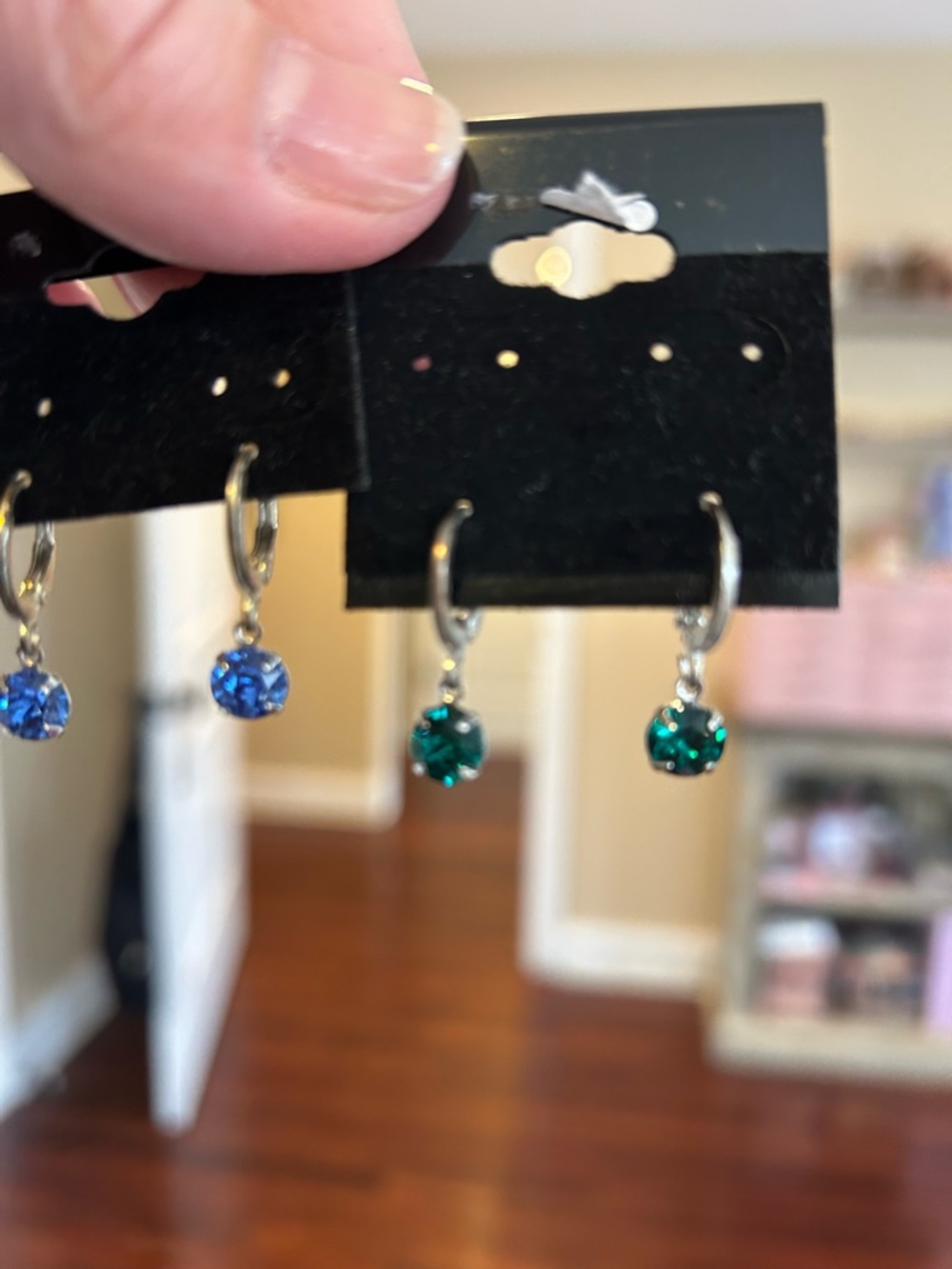 Set of Blue and Green Earrings - Picture 3 of 5